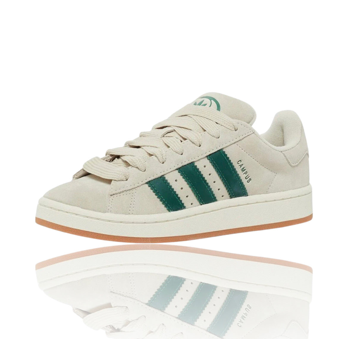 Adidas Campus 00s Crystal White Dark Green 