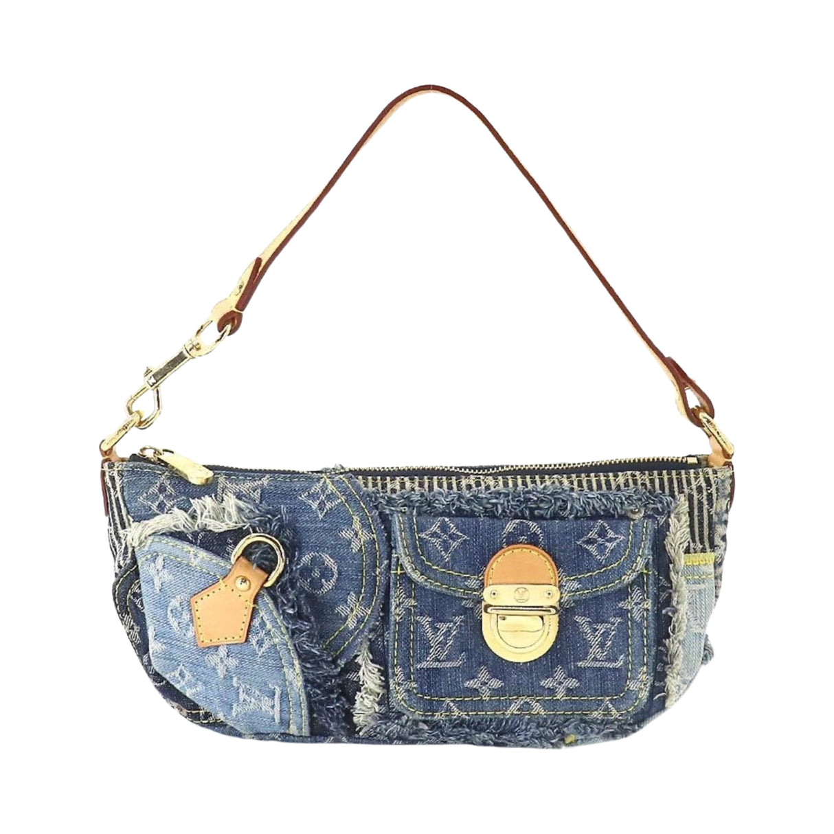 Louis Vuitton Monogram Denim Patchwork Pouchy Shoulder Bag