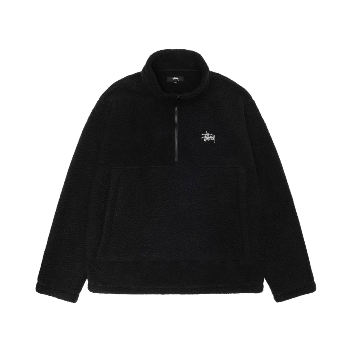 Stussy Polar Fleece Half Zip Mock Neck Schwarz