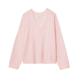 Stradivarius Felted V-Neck Strickpullover light rosa