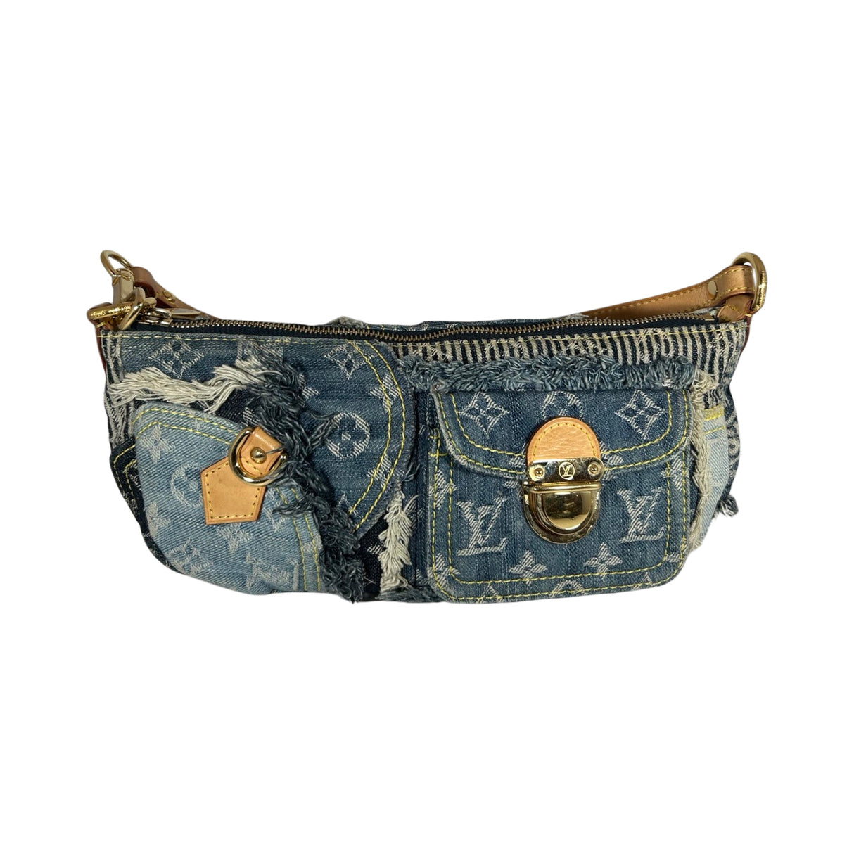 Louis Vuitton Monogram Denim Patchwork Pouchy Shoulder Bag