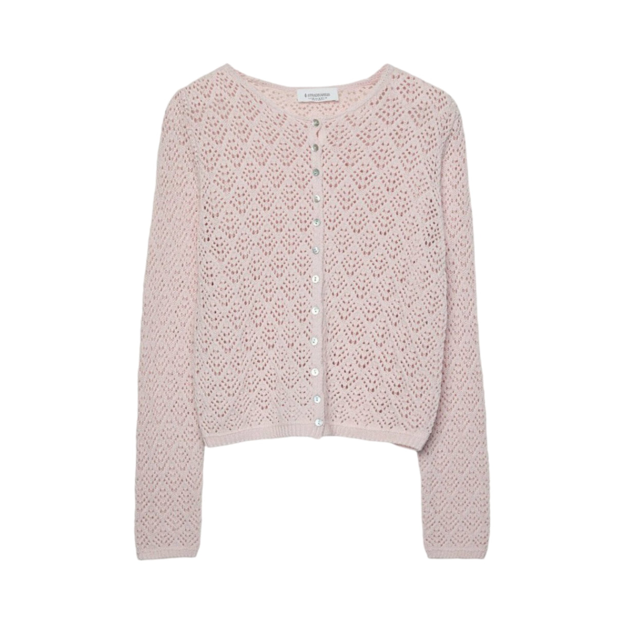 Stradivarius Cutwork Strickjacke Rosa