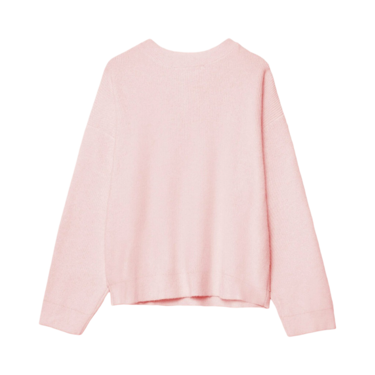 Stradivarius Felted V-Neck Strickpullover light rosa