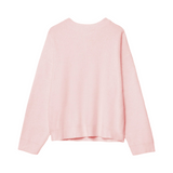 Stradivarius Felted V-Neck Strickpullover light rosa