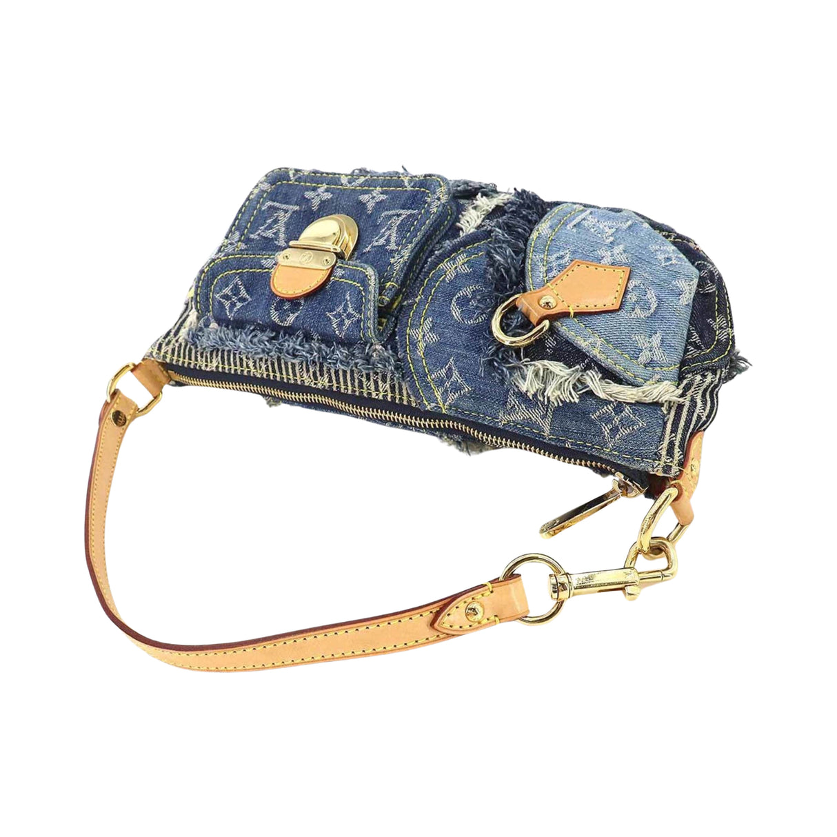 Louis Vuitton Monogram Denim Patchwork Pouchy Shoulder Bag