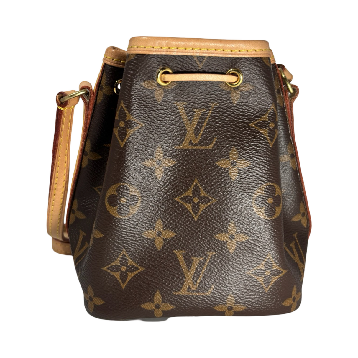 Louis Vuitton Canvas Nano Noe Petit Monogram Crossbody Bag