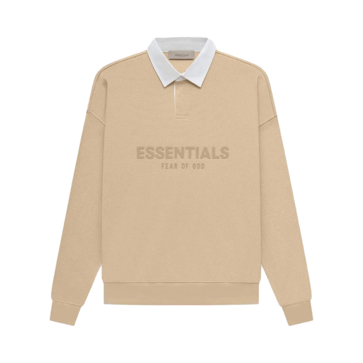 Fear of God Essentials Waffle Henley Rugby Shirt Sand