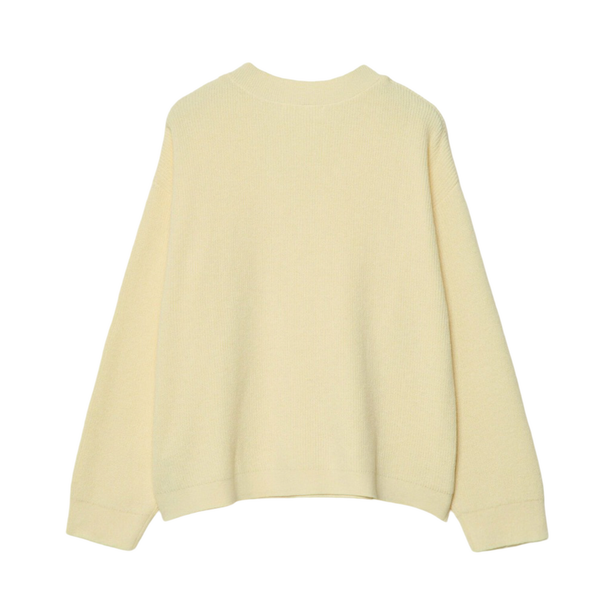 Stradivarius Felted V-Neck Strickpullover light yellow