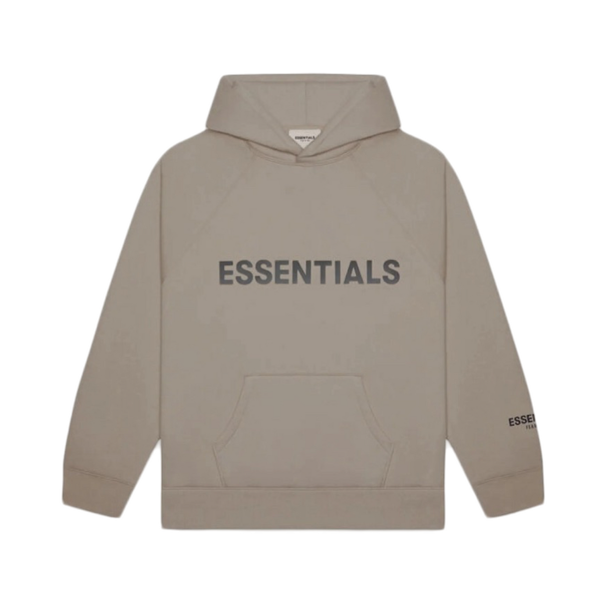 Fear of God Essentials Hoodie Applique Front Print Taupe